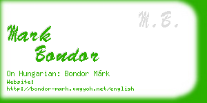 mark bondor business card